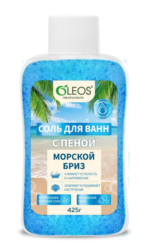 фото упаковки Oleos Морская соль для ван Морской бриз с пеной