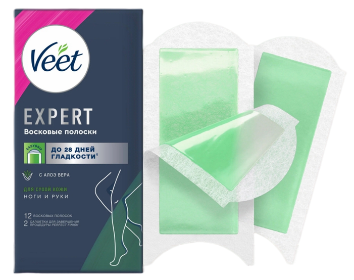 фото упаковки Veet Expert Восковые полоски для депиляции