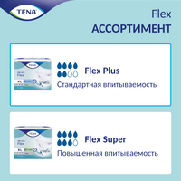 Подгузники для взрослых Tena Flex Plus, Large L (3), 83-120 см, 6 капель, 30 шт.