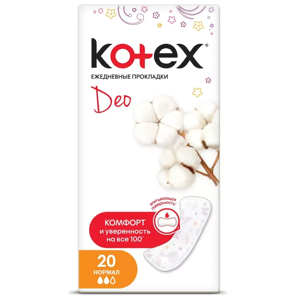 фото упаковки Kotex Normal Deo прокладки ежедневные