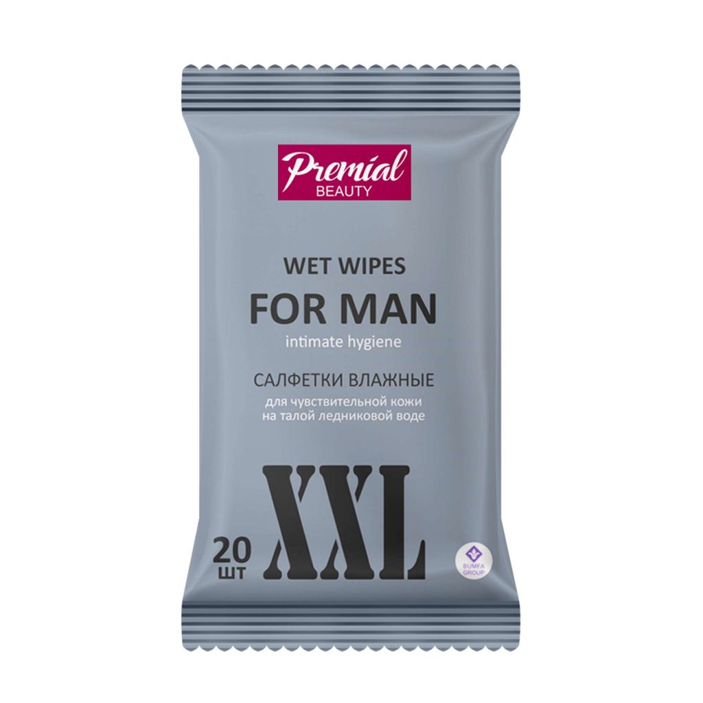 фото упаковки Premial Влажные салфетки для мужской интимной гигиены