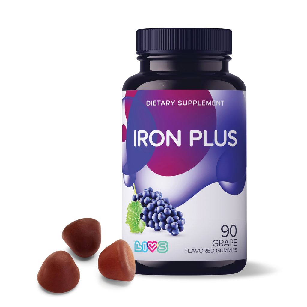 LIVS Комплекс железо + мультивитамины, пектиновые мармеладные пастилки, со вкусом винограда, 90 шт.