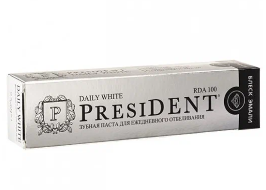PresiDent Daily White Зубная паста 100 RDA, паста зубная, 50,0 г, 1 шт.