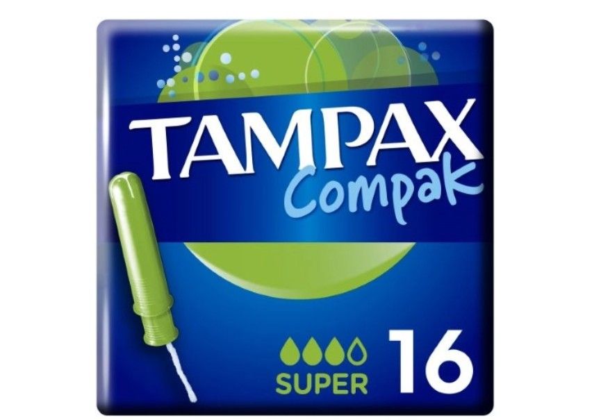 фото упаковки Tampax Compak super тампоны с аппликатором, тампоны женские гигиенические, 16 шт. фото упаковки Tampax Compak super тампоны с аппликатором
