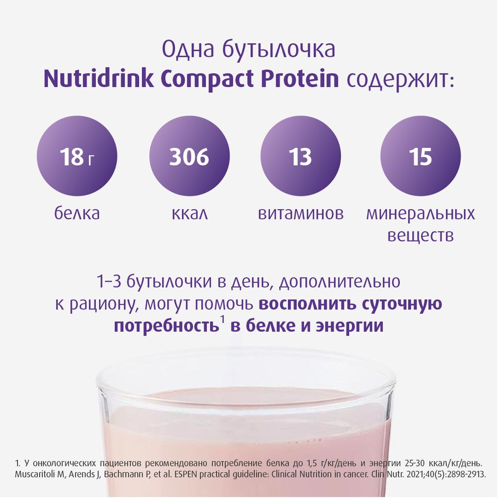 Nutridrink compact protein, лечебное диетическое высокобелковое питание, охлаждающий фруктово-ягодный вкус, 125 мл, 4 шт.