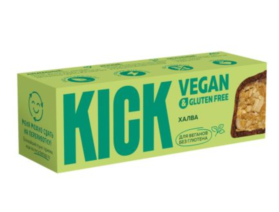 фото упаковки Kick Zero батончик халва с корицей и семена тыквы