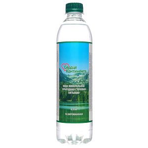 Ессентукская Горная вода Сердце Континента питьевая минеральная, газированная, в пластиковой бутылке, 0.55 л, 1 шт.