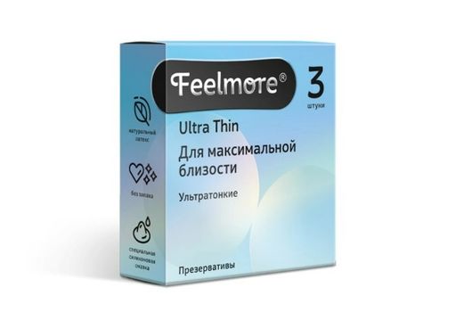 Feelmore Презервативы ультратонкие, презервативы, 3 шт.