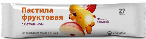Витатека Пастила фруктовая Яблоко с грушей, 27 г, 1 шт.