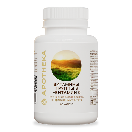 Gold'n Apotheka Комплекс витаминов группы В+Витамин С, капсулы, 60 шт.