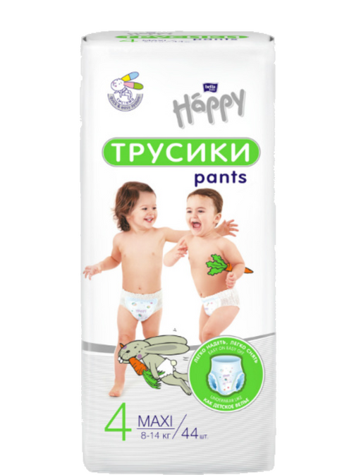Bella Baby Happy Maxi Подгузники-трусики детские, 8-14 кг, р. 4, 44 шт.