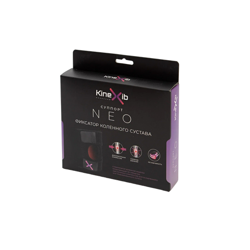 Kinexib Суппорт NEO Фиксатор коленного сустава с регулятором размера, черный, 1 шт.