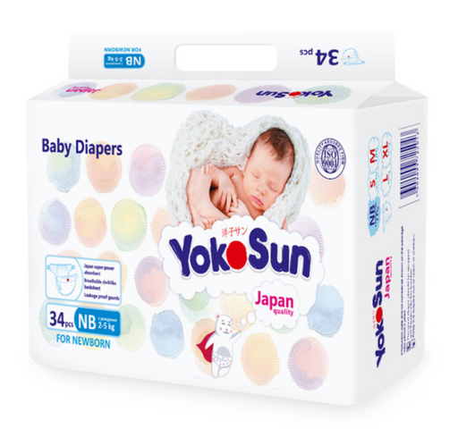 Yokosun Подгузники детские, 2-5 кг, 34 шт.