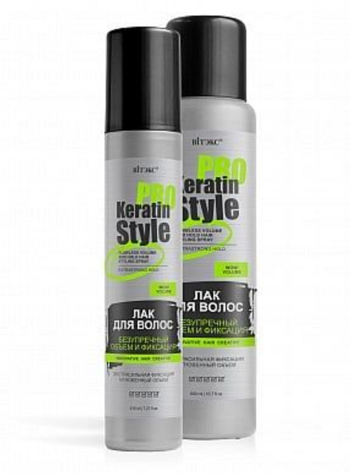 Витэкс Keratin Pro Лак для волос безупречный обем, лак для волос, экстрасильная фиксация, 500 мл, 1 шт.