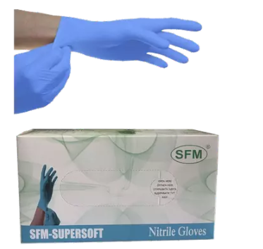 Supersoft SFM Перчатки нитриловые нестерильные, M, перчатки, голубого цвета, пара, 1 шт.