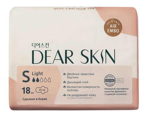 Dear Skin Прокладки Air Embo гигиенические с крылышками, 23 см, 2 капли, ультратонкие, 18 шт.