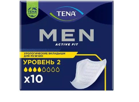 Tena Men вкладыши урологические уровень 2, прокладки урологические, medium, 10 шт.