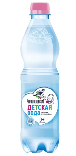Черноголовская вода минеральная питьевая Детская, негазированная, в пластиковой бутылке, 0.5 л, 1 шт.
