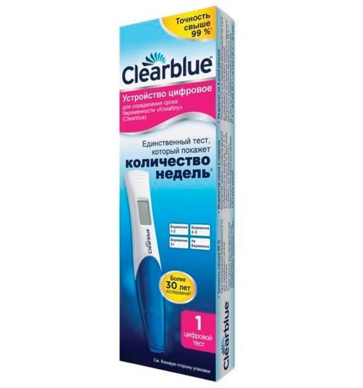 ClearBlue Тест на беременность цифровой, с индикатором срока беременности, 1 шт.