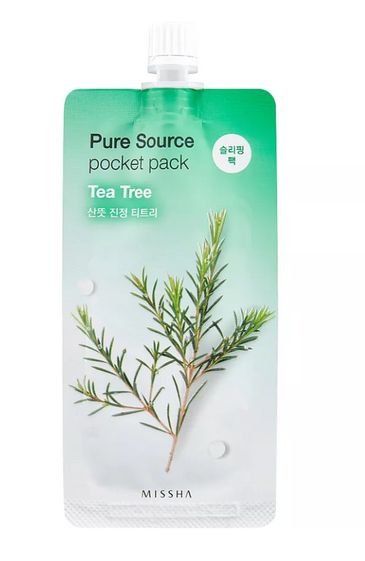 Missha Pure Source Маска кремовая ночная, маска для лица, с маслом чайного дерева, 10 мл, 1 шт.