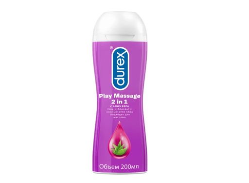 Гель-смазка Durex Play Massage 2in1, гель, с алоэ вера, 200 мл, 1 шт.