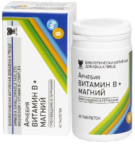 Арнебия Витамины В + Магний, таблетки, 60 шт.
