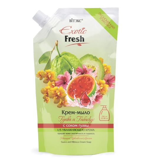 Витэкс Exotic Fresh Крем-мыло гуава и гибискус, крем-мыло, 750 мл, 1 шт.