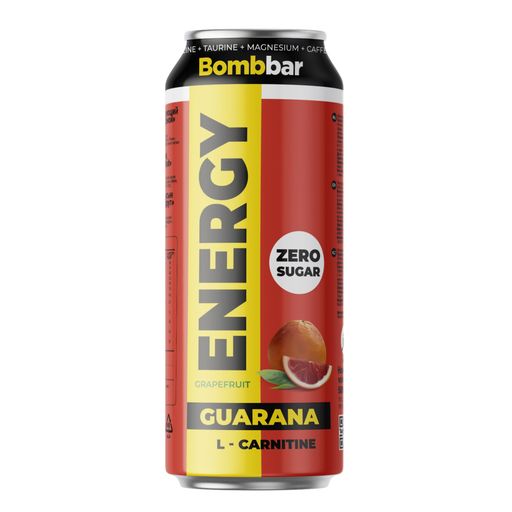 Bombbar Energy L-карнитин с Гуараной, напиток тонизирующий газированный, Грейпфрут, 500 мл, 1 шт.