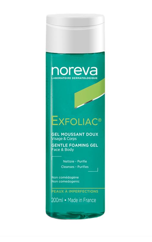 Noreva Exfoliac Мягкий гель для лица и тела, гель для лица и тела, очищающий, 200 мл, 1 шт.